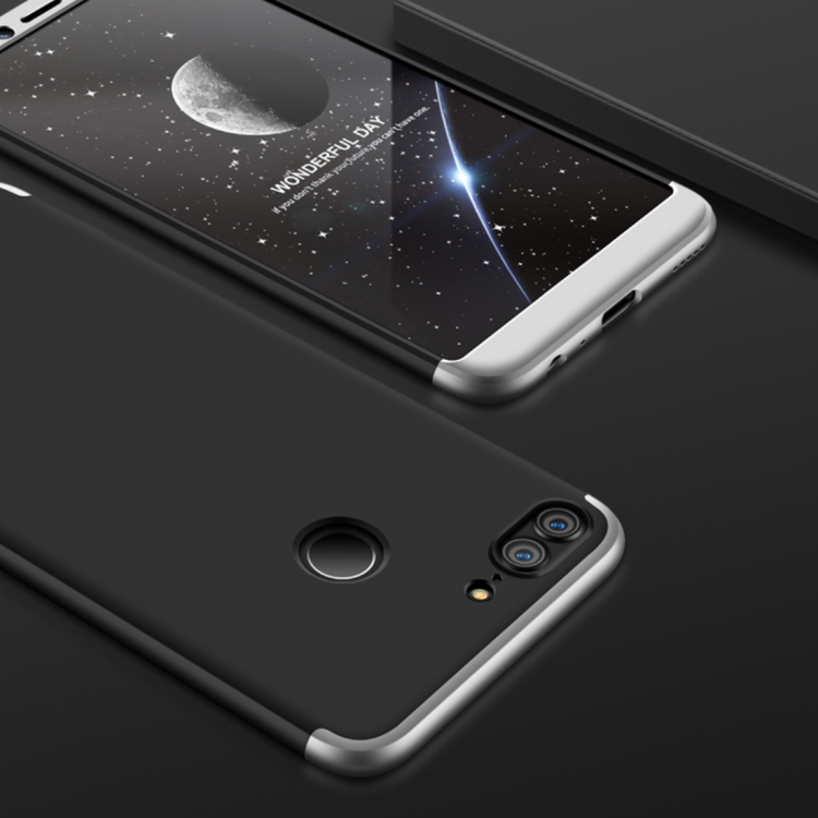 

GKK Huawei Honor 9 Lite Three Stage Splicing 360 Degree Full Coverage PC Protective Case Back Cover (Black+Silver)