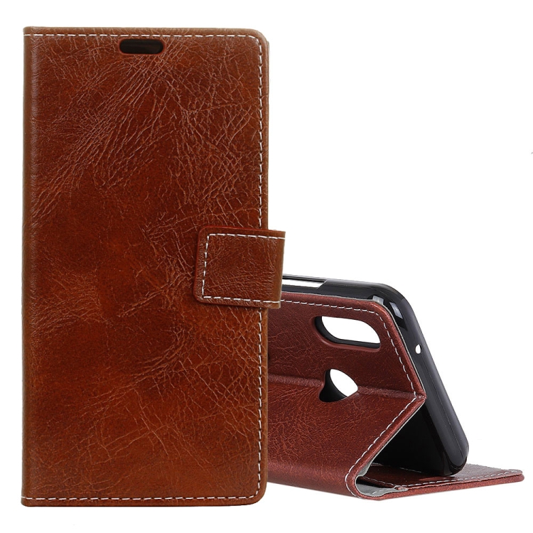 

Retro Crazy Horse Texture Horizontal Flip Leather Case for Huawei Y9 (2019), with Card Slots & Holder & Photo Frame (Brown)