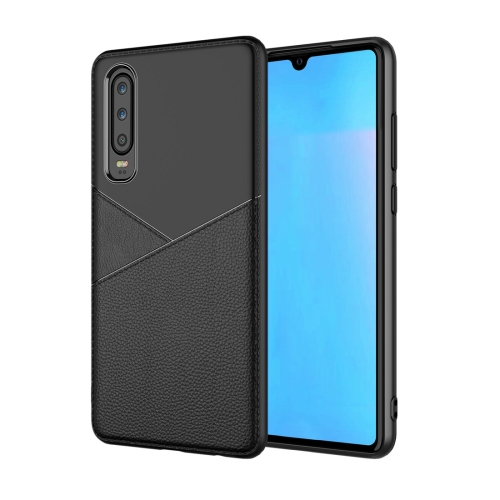 

Ultra-thin Shockproof Soft TPU + Leather Case for Huawei P30 (Black)