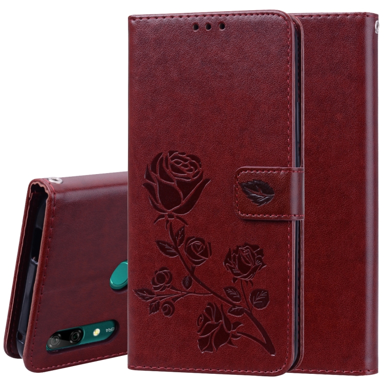 

Rose Embossed Horizontal Flip PU Leather Case for Huawei P Smart Z, with Holder & Card Slots & Wallet (Brown)