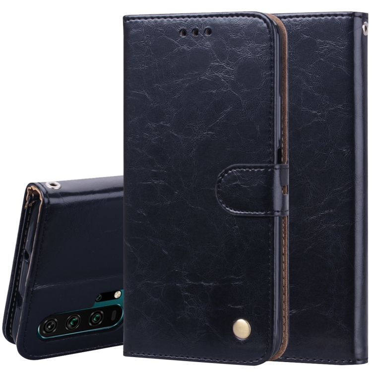 

Business Style Oil Wax Texture Horizontal Flip Leather Case for Huawei Honor 20 Pro, with Holder & Card Slots & Wallet (Black)