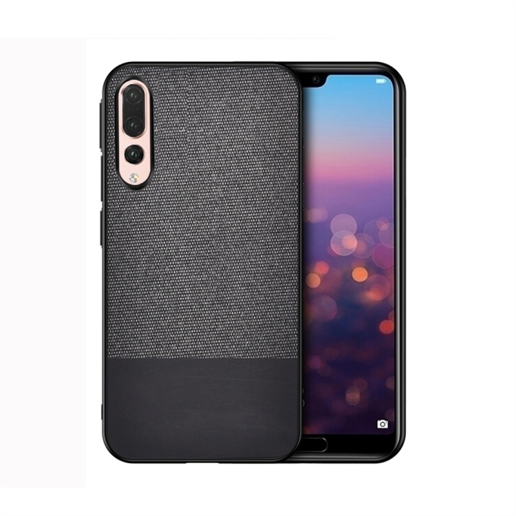

Shockproof Splicing PU + Cloth Protective Case for Huawei P20 Pro (Black)