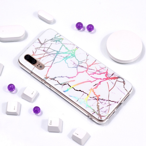 

IMD Laser Colorful White Marble Pattern Soft TPU Case for Huawei P20