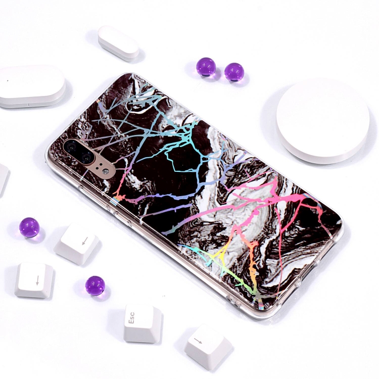 

IMD Laser White and Black Marble Pattern Soft TPU Case for Huawei P20