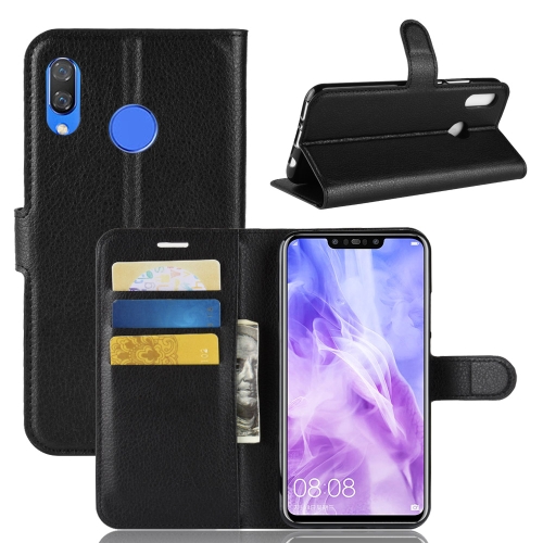 

Litchi Texture Horizontal Flip Leather Case for Huawei Nova 3, with Wallet & Holder & Card Slots(Black)