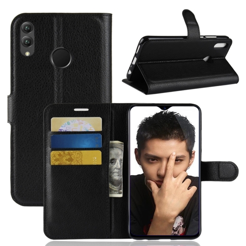 

Litchi Texture Horizontal Flip Leather Case for Huawei Honor 8X, with Holder & Card Slots & Wallet & Photo Frame(Black)