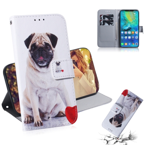 

Pug Pattern Coloured Drawing Horizontal Flip Leather Case for Huawei Mate 20 Pro, with Holder & Card Slots & Wallet