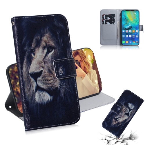 

Lion Pattern Coloured Drawing Horizontal Flip Leather Case for Huawei Mate 20 Pro, with Holder & Card Slots & Wallet