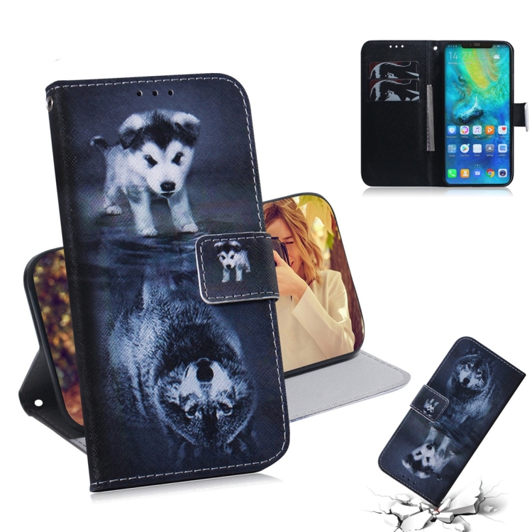 

Wolf and Dog Pattern Coloured Drawing Horizontal Flip Leather Case for Huawei Mate 20 Pro, with Holder & Card Slots & Wallet