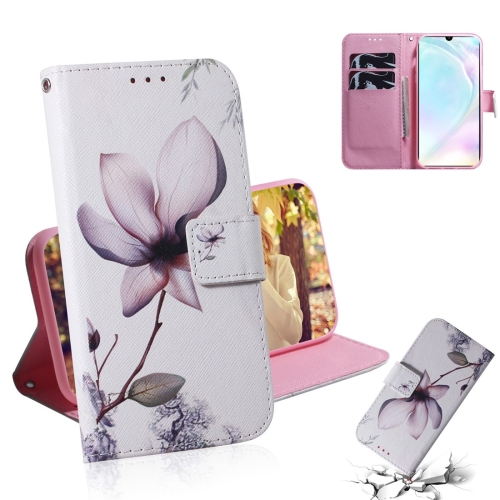 

Magnolia Flower Pattern Coloured Drawing Horizontal Flip Leather Case for Huawei P30, with Holder & Card Slots & Wallet