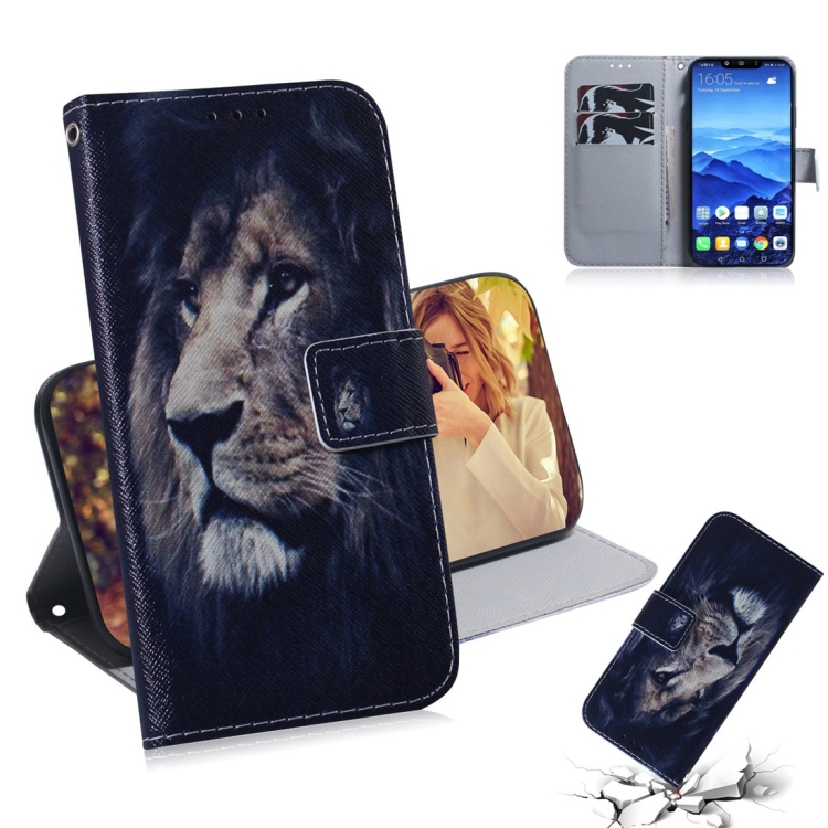 

Lion Pattern Coloured Drawing Horizontal Flip Leather Case for Huawei Mate 20 Lite, with Holder & Card Slots & Wallet