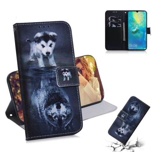 

Wolf and Dog Pattern Coloured Drawing Horizontal Flip Leather Case for Huawei Mate 20 X, with Holder & Card Slots & Wallet