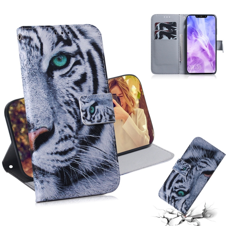 

Tiger Pattern Coloured Drawing Horizontal Flip Leather Case for Huawei Nova 3, with Holder & Card Slots & Wallet