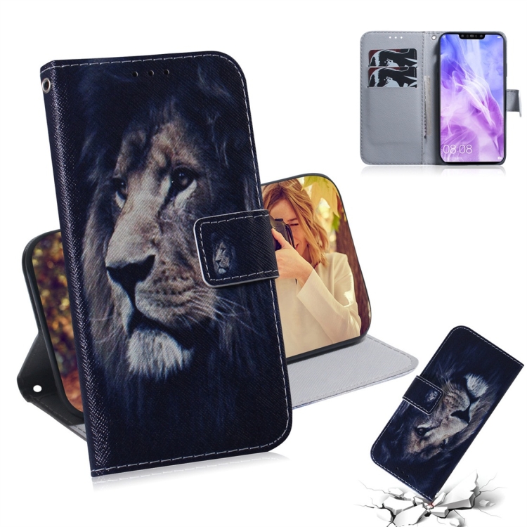 

Lion Pattern Coloured Drawing Horizontal Flip Leather Case for Huawei Nova 3, with Holder & Card Slots & Wallet
