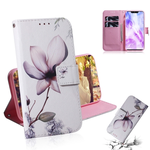 

Magnolia Flower Pattern Coloured Drawing Horizontal Flip Leather Case for Huawei Nova 3, with Holder & Card Slots & Wallet