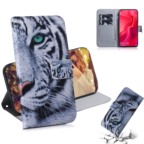 

Tiger Pattern Coloured Drawing Horizontal Flip Leather Case for Huawei Nova 4, with Holder & Card Slots & Wallet