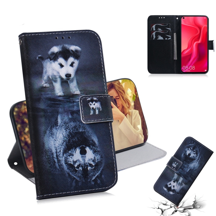 

Wolf and Dog Pattern Coloured Drawing Horizontal Flip Leather Case for Huawei Nova 4, with Holder & Card Slots & Wallet