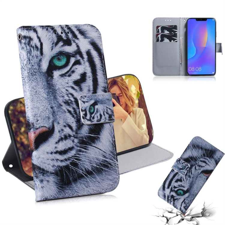 

Tiger Pattern Coloured Drawing Horizontal Flip Leather Case for Huawei P Smart+ 2019 / Nova 3i, with Holder & Card Slots & Wallet
