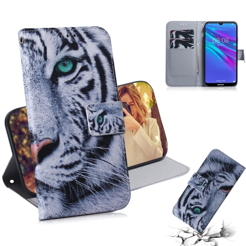 

Tiger Pattern Coloured Drawing Horizontal Flip Leather Case for Huawei Y6 (2019), with Holder & Card Slots & Wallet