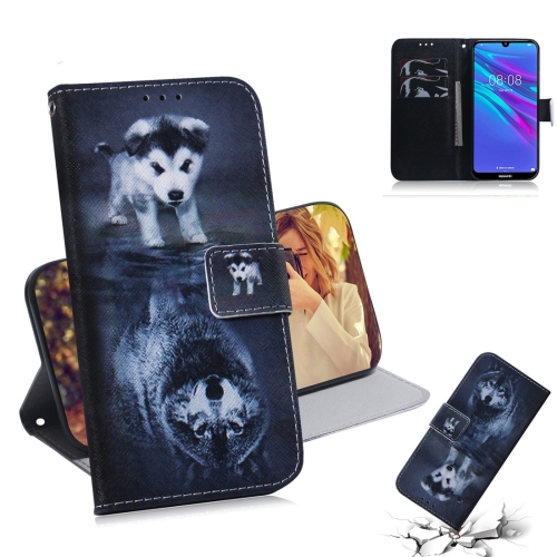 

Wolf and Dog Pattern Coloured Drawing Horizontal Flip Leather Case for Huawei Y6 (2019), with Holder & Card Slots & Wallet