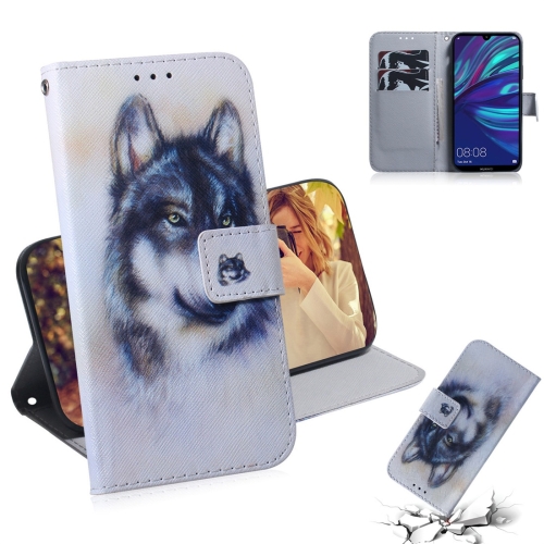 

White Wolf Pattern Coloured Drawing Horizontal Flip Leather Case for Huawei Y7 Prime (2019) / Y7 Pro (2019) / Enjoy 9, with Holder & Card Slots & Wallet