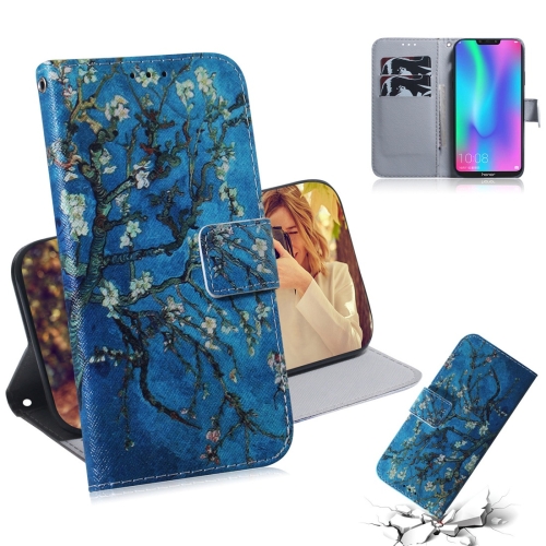 

Apricot Flower Pattern Coloured Drawing Horizontal Flip Leather Case for Huawei Honor 8C, with Holder & Card Slots & Wallet