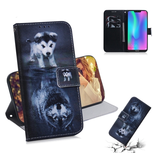 

Wolf and Dog Pattern Coloured Drawing Horizontal Flip Leather Case for Huawei Honor 8C, with Holder & Card Slots & Wallet