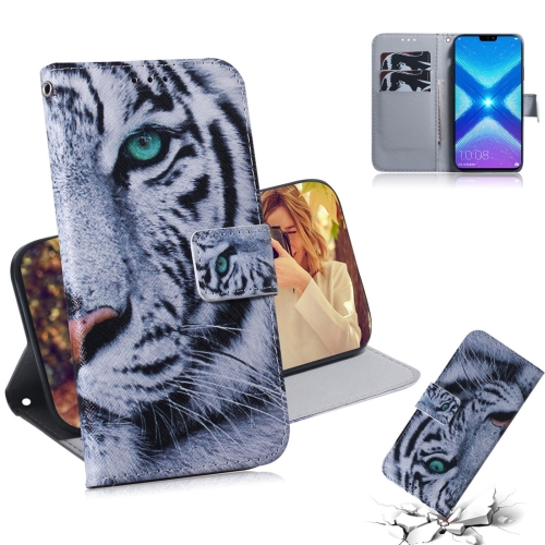 

Tiger Pattern Coloured Drawing Horizontal Flip Leather Case for Huawei Honor 8X, with Holder & Card Slots & Wallet