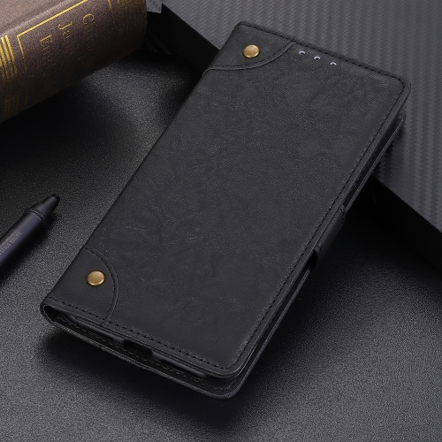 

Copper Buckle Retro Crazy Horse Texture Horizontal Flip Leather Case for Huawei Y6 Pro (2019), with Holder & Card Slots& Wallet (Black)