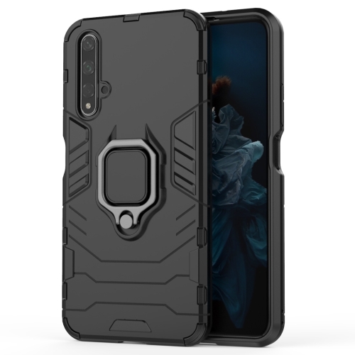 

PC + TPU Shockproof Protective Case for Huawei Honor 20, with Magnetic Ring Holder (Black)