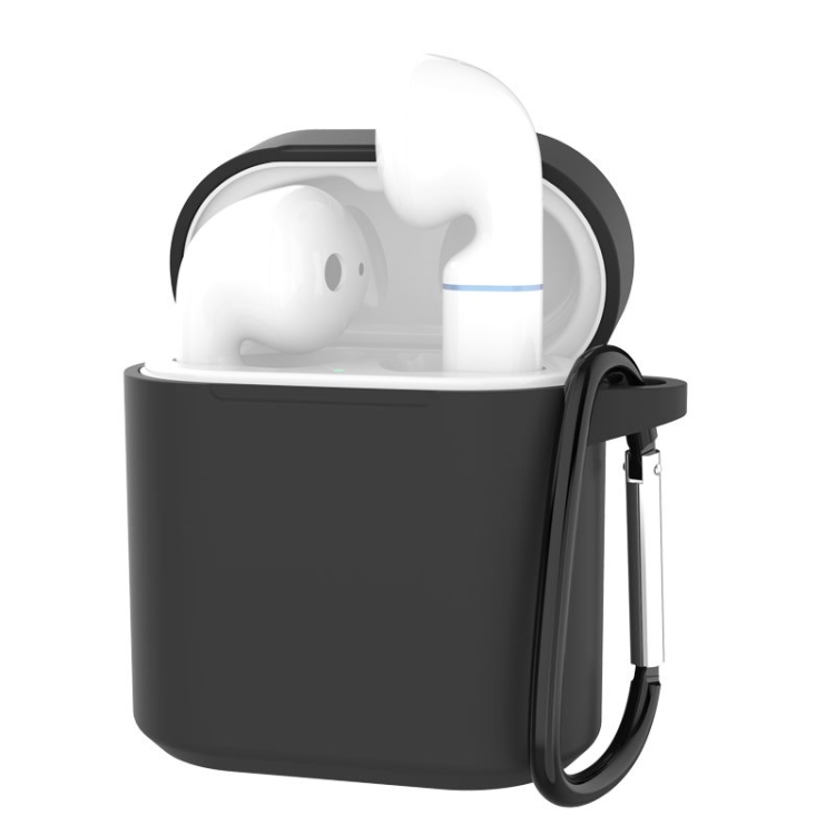 

Silicone Charging Box Protective Case with Carabiner for Huawei Honor FlyPods / FlyPod Pro / FreeBuds2 / FreeBuds2 Pro(Black)