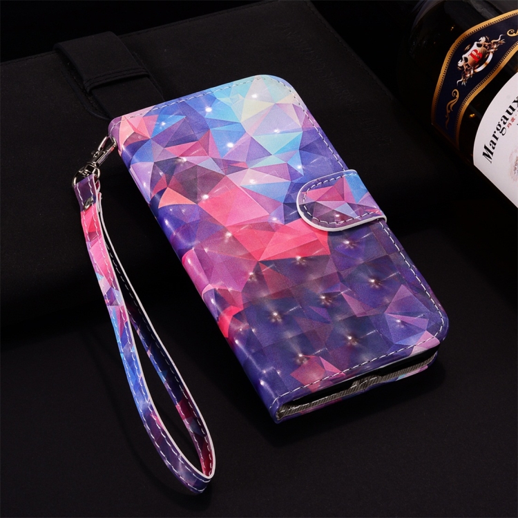 

3D Color Lattice Pattern Colored Drawing Horizontal Flip Leather Case for Huawei P30 Pro, with Holder & Card Slots & Wallet & Lanyard