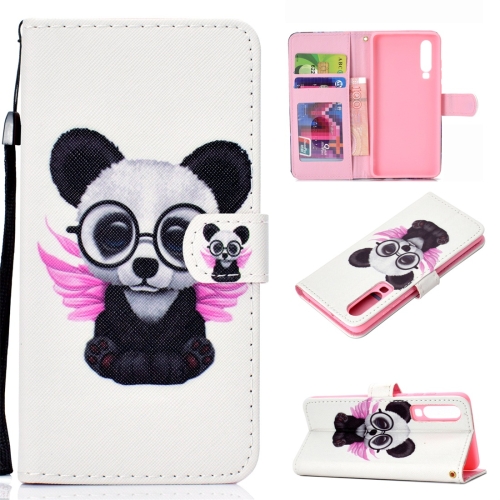 

Spectacle Bear Pattern Colored Drawing Horizontal Flip Leather Case for Huawei P30, with Holder & Card Slots & Wallet & Lanyard