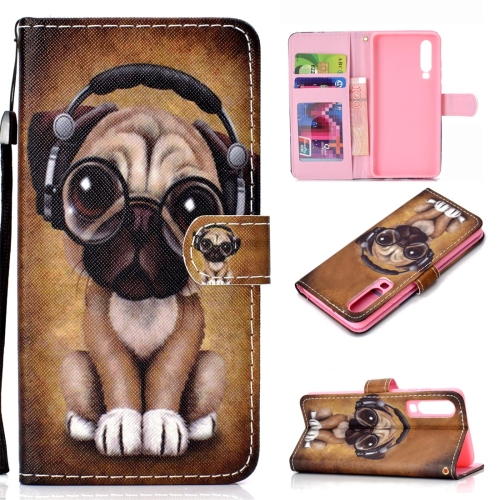 

Shar Pei Pattern Colored Drawing Horizontal Flip Leather Case for Huawei P30, with Holder & Card Slots & Wallet & Lanyard