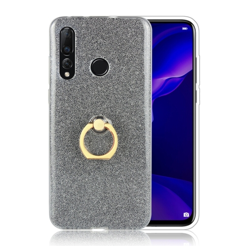 

Glittery Powder Shockproof TPU Protective Case for Huawei Nova 4, with 360 Degree Rotation Ring Holder(Black)