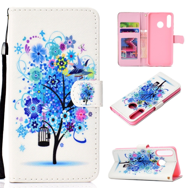 

Flower Bird Pattern Colored Drawing Horizontal Flip Leather Case for Huawei P30 Lite, with Holder & Card Slots & Wallet & Lanyard