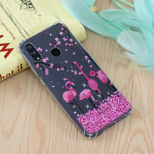

Cherry Blossom Flamingo Pattern Oil Embossed TPU Case for Huawei Honor 10 Lite / P Smart (2019)