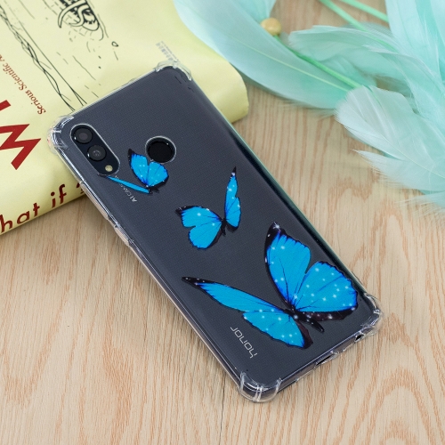 

Blue Butterfly Pattern Oil Embossed TPU Case for Huawei Honor 10 Lite / P Smart (2019)
