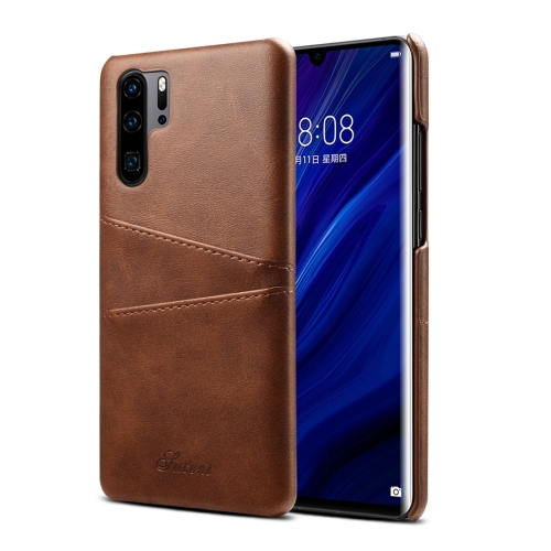 

Suteni Calf Texture Protective Case for Huawei P30 Pro, with Card Slots (Coffee)