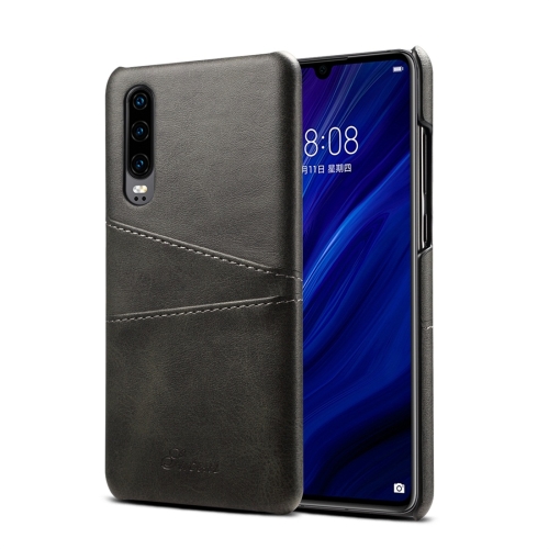 

Suteni Calf Texture Protective Case for Huawei P30, with Card Slots (Black)