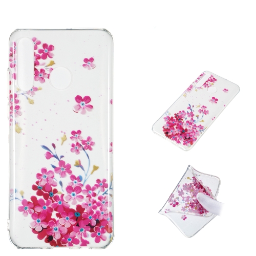 

Red Plum Blossom Pattern Highly Transparent TPU Protective Case for Huawei P30 Lite