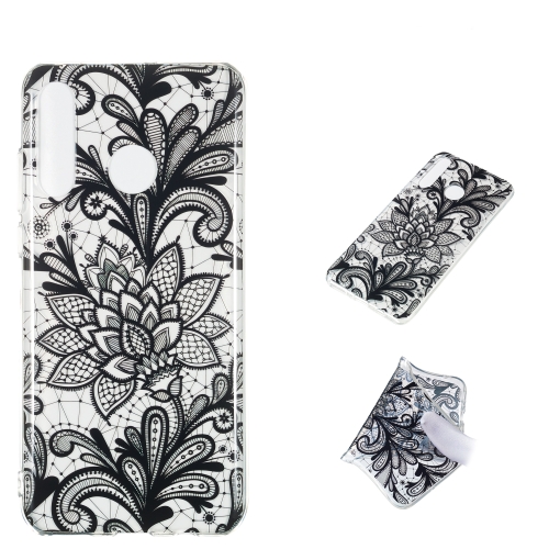 

Black Flower Pattern Highly Transparent TPU Protective Case for Huawei P30 Lite