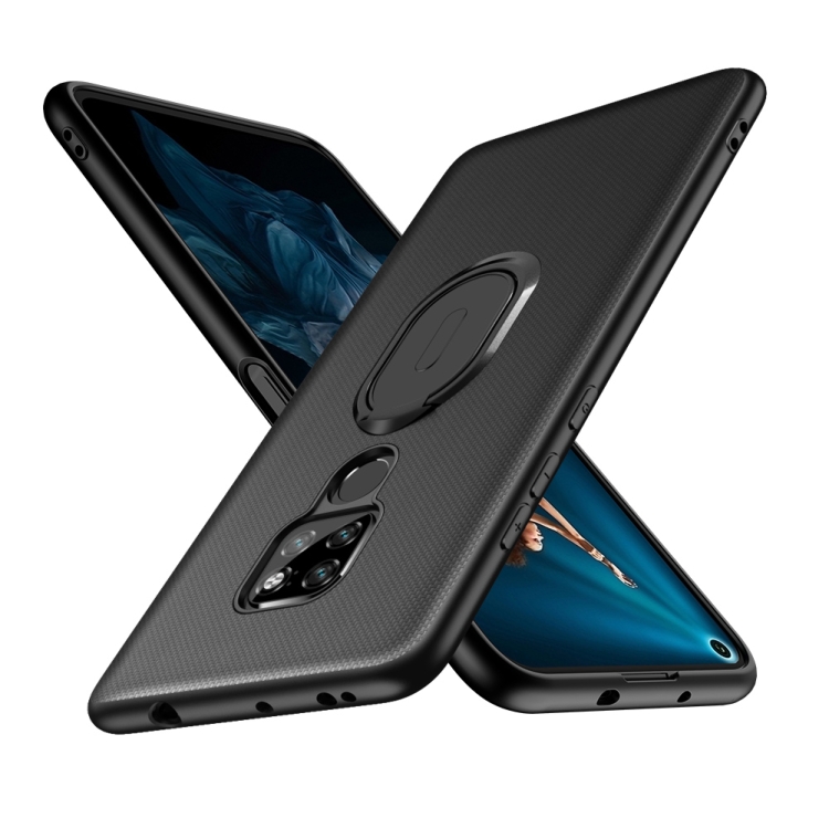 

LONDOR Shockproof PC + TPU Case for Huawei Honor 20, with Metal Holder(Black)