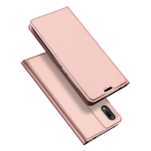 

DUX DUCIS Skin Pro Series Horizontal Flip PU + TPU Leather Case for Huawei Y7 Pro (2019) / Enjoy 9, with Holder & Card Slots (Rose Gold)