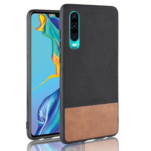 

Shockproof Color Matching Denim PC + PU + TPU Case for Huawei P30(Black)