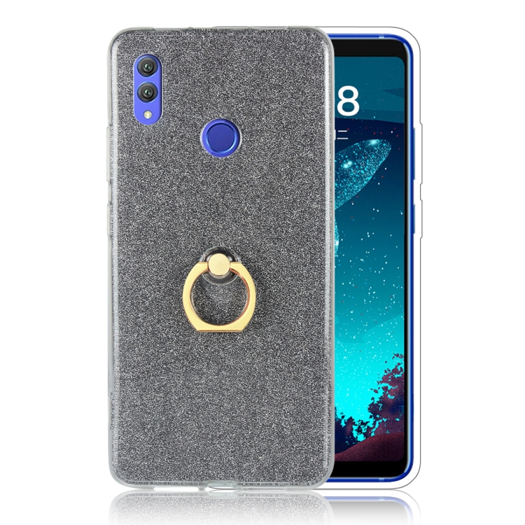 

Glittery Powder Shockproof TPU Case for Huawei Honor Note 10, with 360 Degree Rotation Ring Holder (Black)