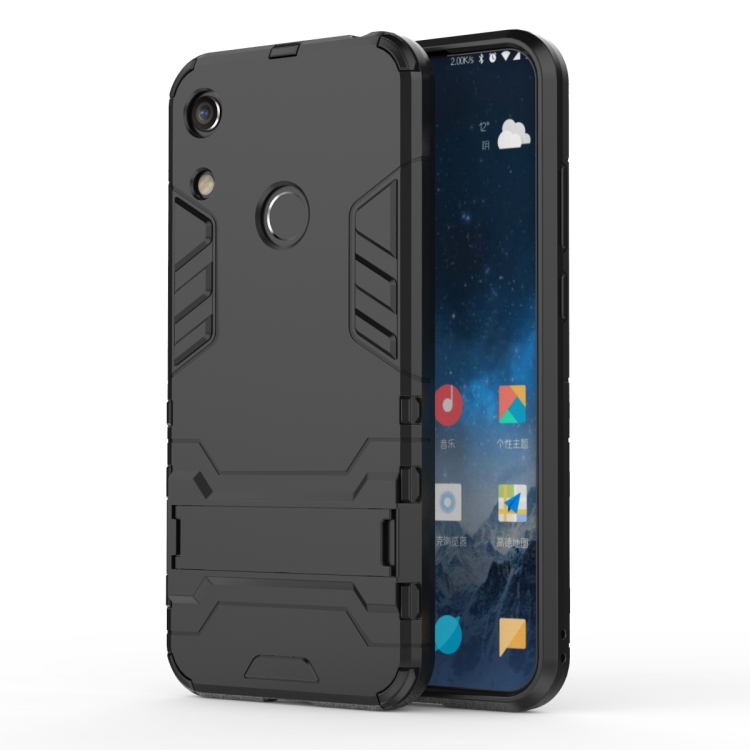 

Shockproof PC + TPU Case for Huawei Honor 8A, with Holder(Black)
