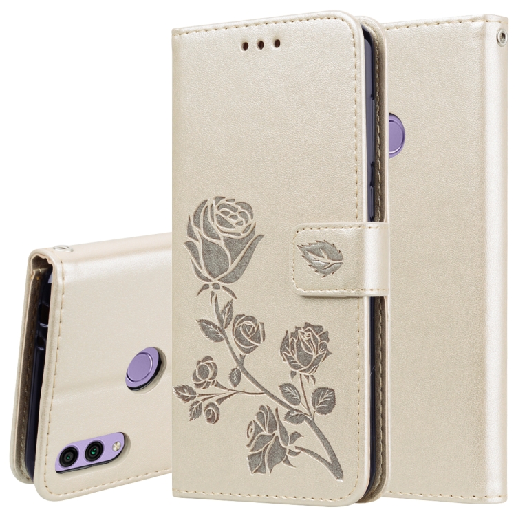 

Rose Embossed Horizontal Flip PU Leather Case for Huawei Honor 8C, with Holder & Card Slots & Wallet (Gold)