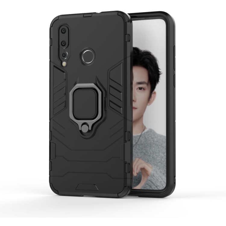 

PC + TPU Shockproof Protective Case for Huawei Nova 4e, with Magnetic Ring Holder (Black)