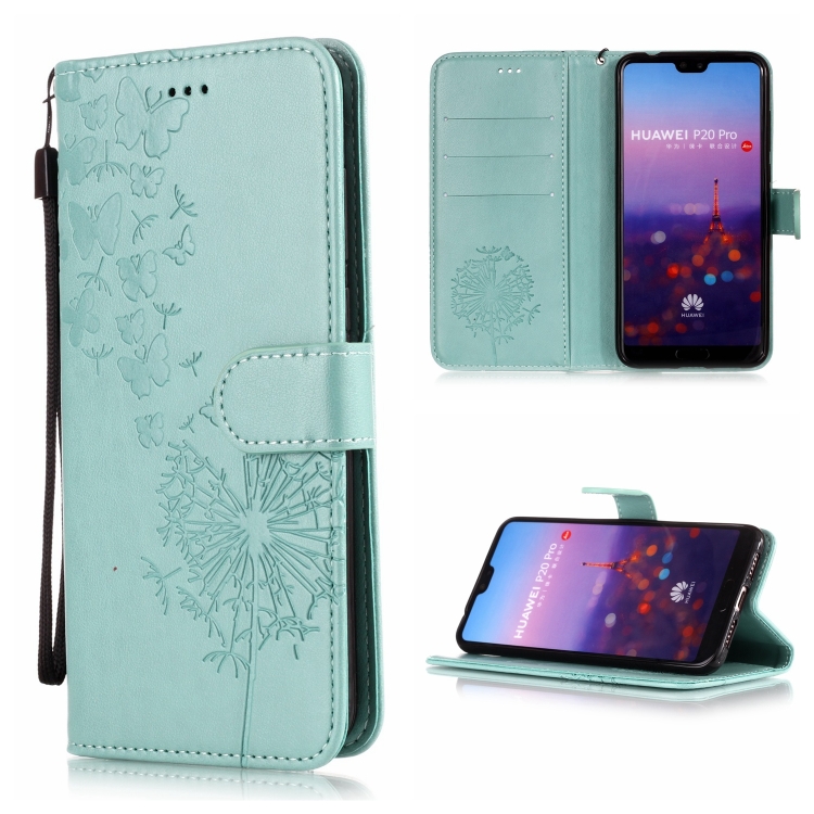 

Vintage Embossed Floral Dandelion Pattern Horizontal Flip Leather Case for Huawei P20 Pro, with Card Slot & Holder & Wallet & Lanyard (Green)